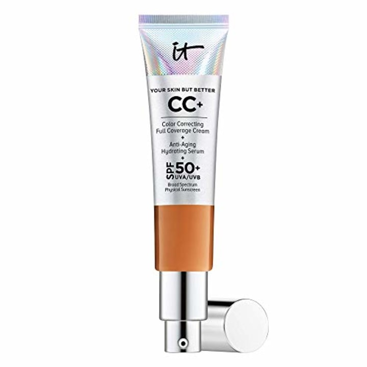 IT Cosmetics Your Skin But Better CC+ Cream, Rich (W) - Color Correcting Cream, Full-Coverage Foundation, Anti-Aging Serum &amp; SPF 50+ Sunscreen - Natural Finish - 1.08 fl oz