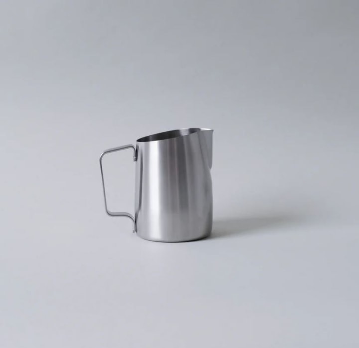 15-Ounce Brushed Silver Pitcher with Round Spout