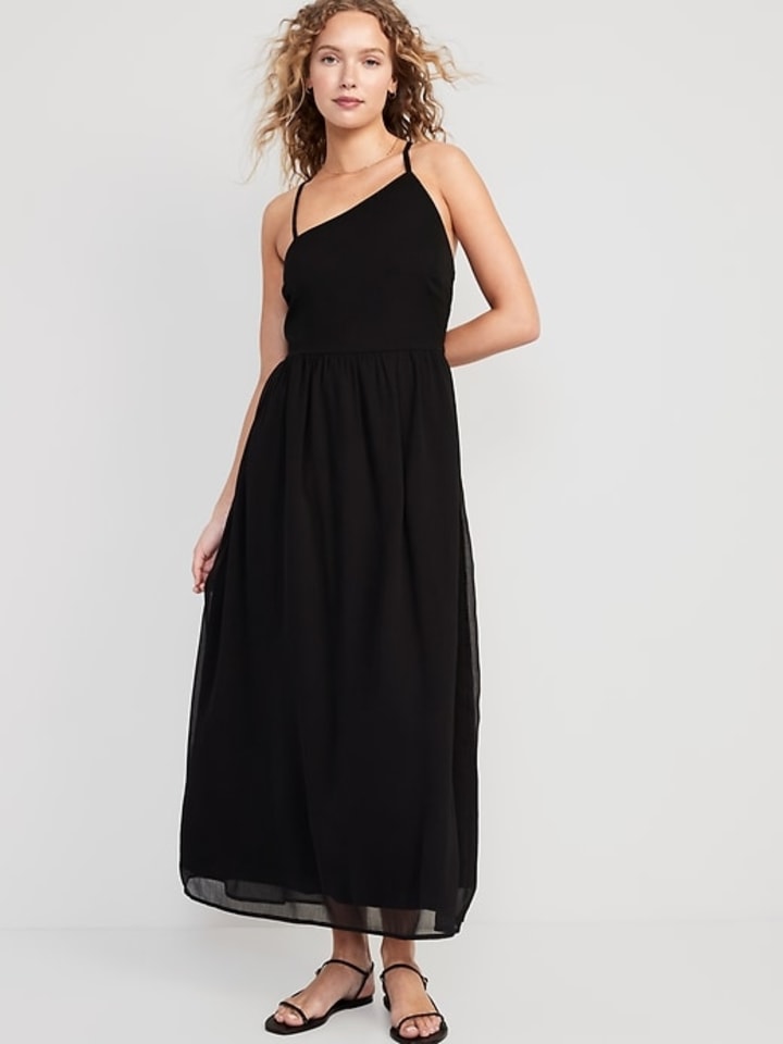 Fit &amp; Flare One-Shoulder Maxi Dress for Women