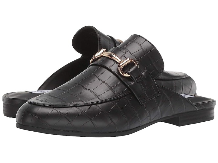 Steve Madden Kandi Slip-On Mule (Black Croco) Women&#039;s Shoes