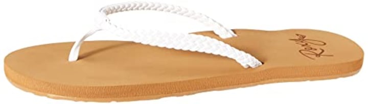 Roxy Women&#039;s Costas Sandal Flip Flop, White, 8 Medium US