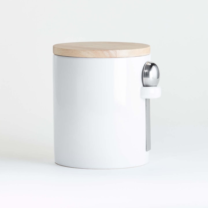Aspen Medium White Canister with Scoop