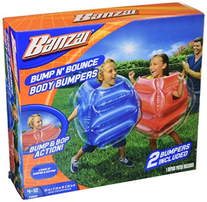 BANZAI: Bump N&#039; Bounce Body Bumpers, A Game of Bumping &amp; Bopping, 2 Bumpers Included in Red &amp; Blue, Fun &amp; Safe Cushion Inflatable Surface, For Ages 4 and up