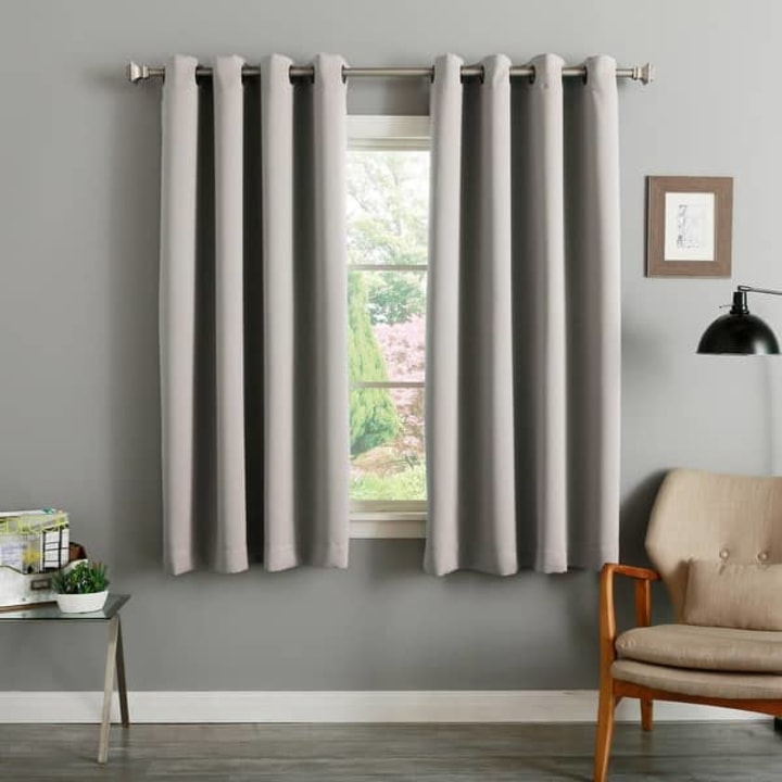 Thermal Insulated Blackout Grommet Top Curtain Panel Pair