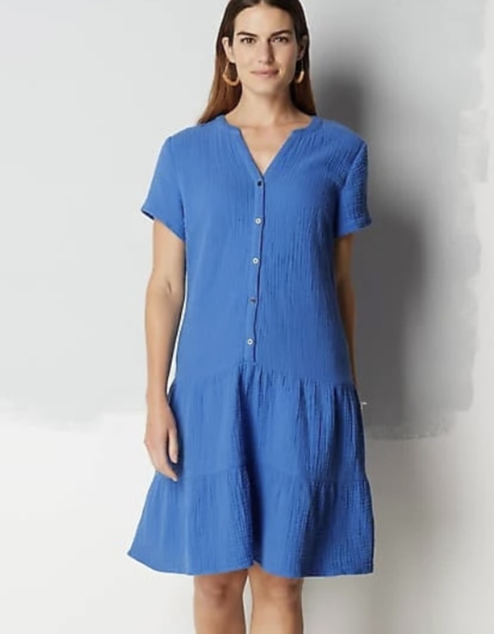 J. Jill Cotton/Polyester Above Knee & Mini Dresses for Women