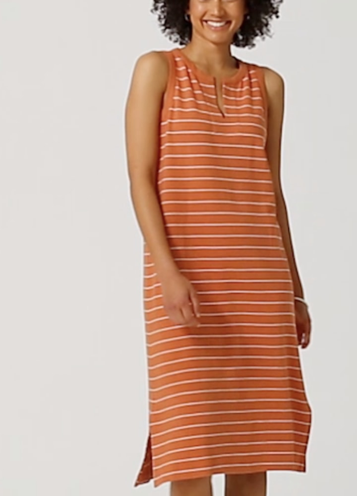 Striped French Terry Dress