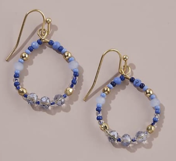 Island Air Blue Beaded Earrings