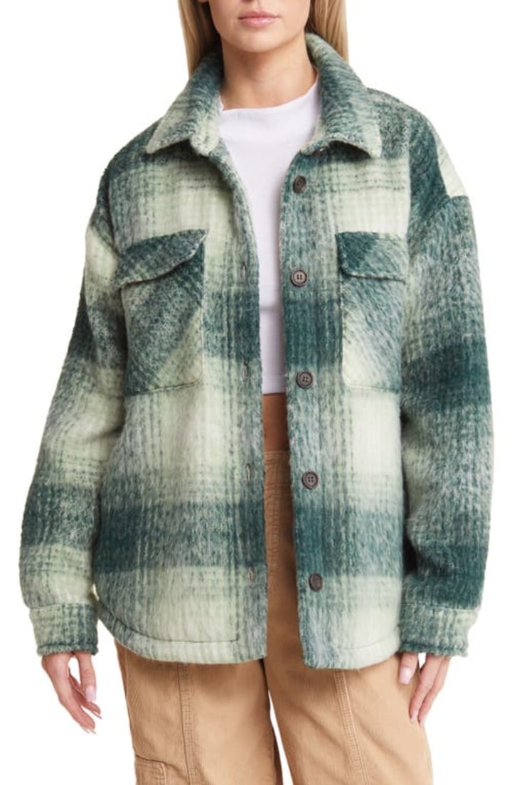 Thread &amp; Supply Plaid Shacket in Green Combo at Nordstrom, Size X-Small