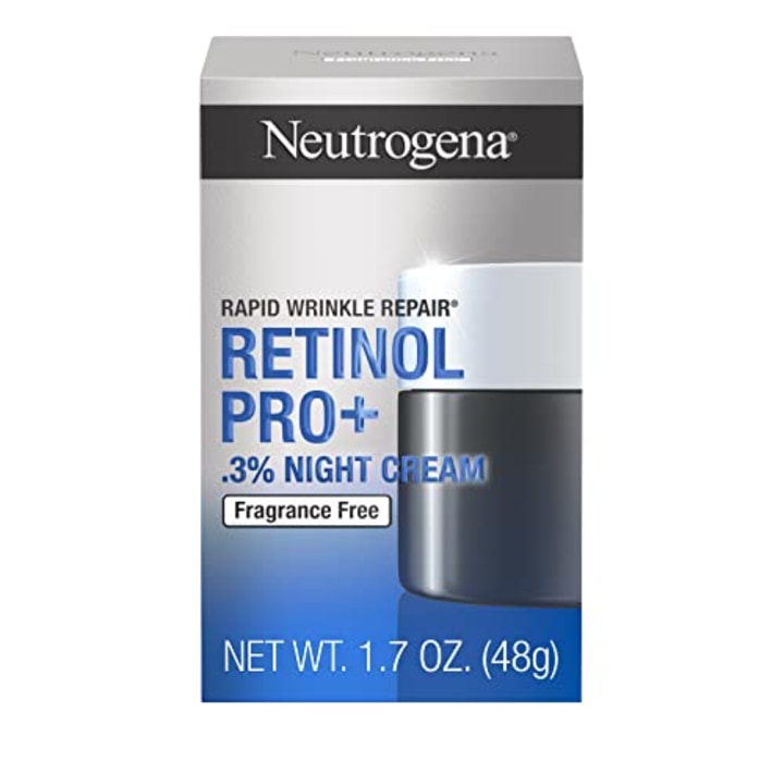 Neutrogena Rapid Wrinkle Repair Retinol Pro+ Anti-Wrinkle Night Moisturizer, Anti-Aging Face &amp; Neck Cream, Formulated without fragrance, parabens, dyes, &amp; phthalates, 0.3% Retinol, 1.7 oz