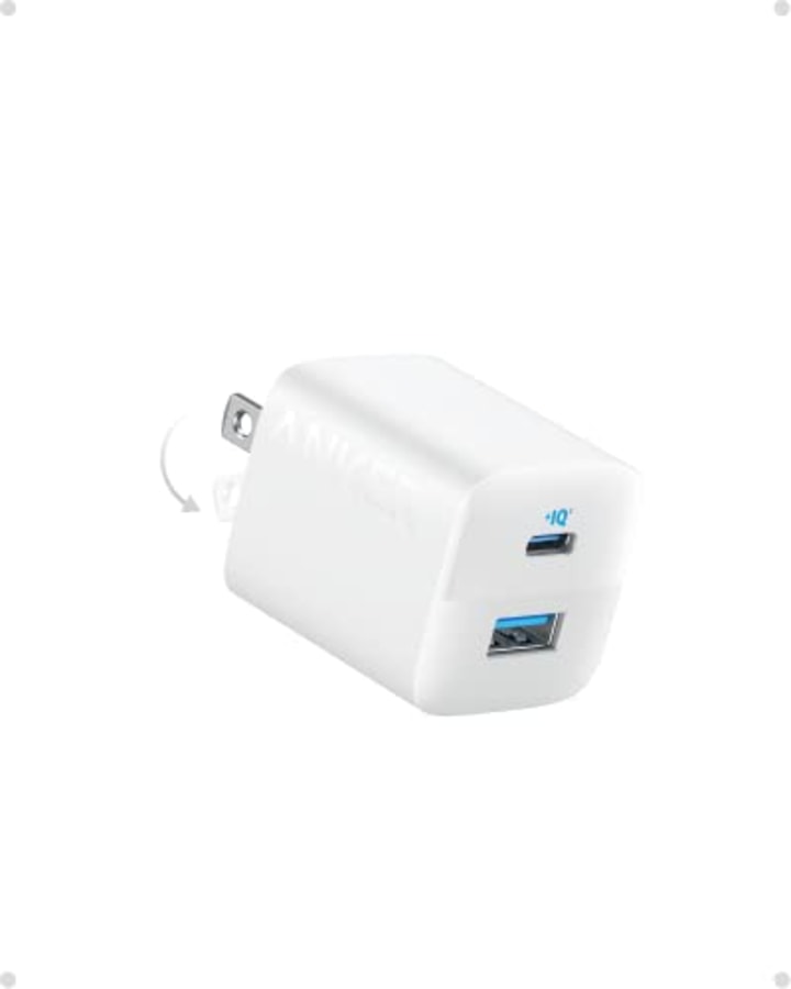 USB C Charger 33W, Anker 323 Charger, 2 Port Compact Charger with Foldable Plug for iPhone 14/14 Plus/14 Pro/14 Pro Max/13/12, Pixel, Galaxy, iPad/iPad Mini and More (Cable Not Included) - White