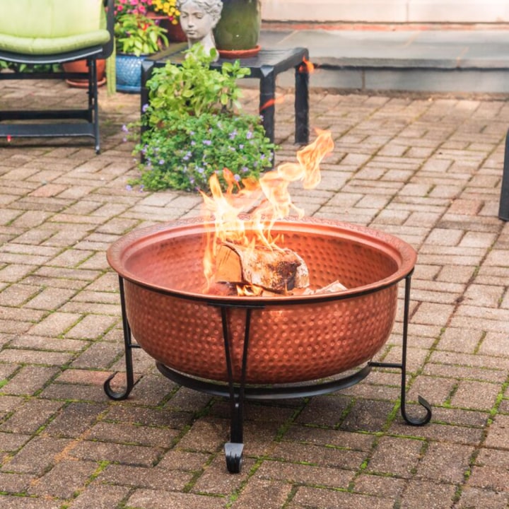 Pyrite Round Wood Burning Fire Pit with Lid