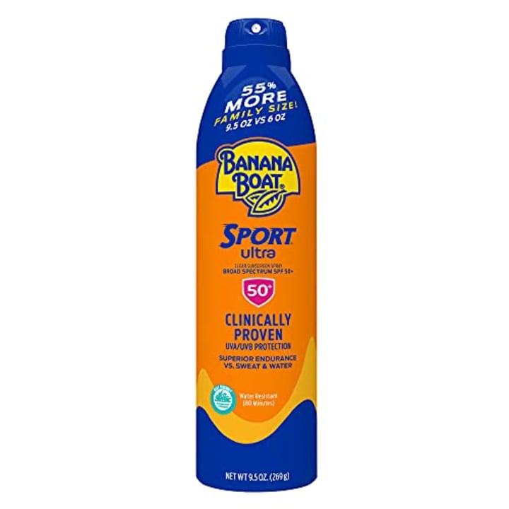 Banana Boat Sport Ultra SPF 50 Sunscreen Spray, 9.5oz | Banana Boat Sunscreen Spray SPF 50, Oxybenzone Free Sunscreen, Spray On Sunscreen, Family Size Sunscreen SPF 50, 9.5oz