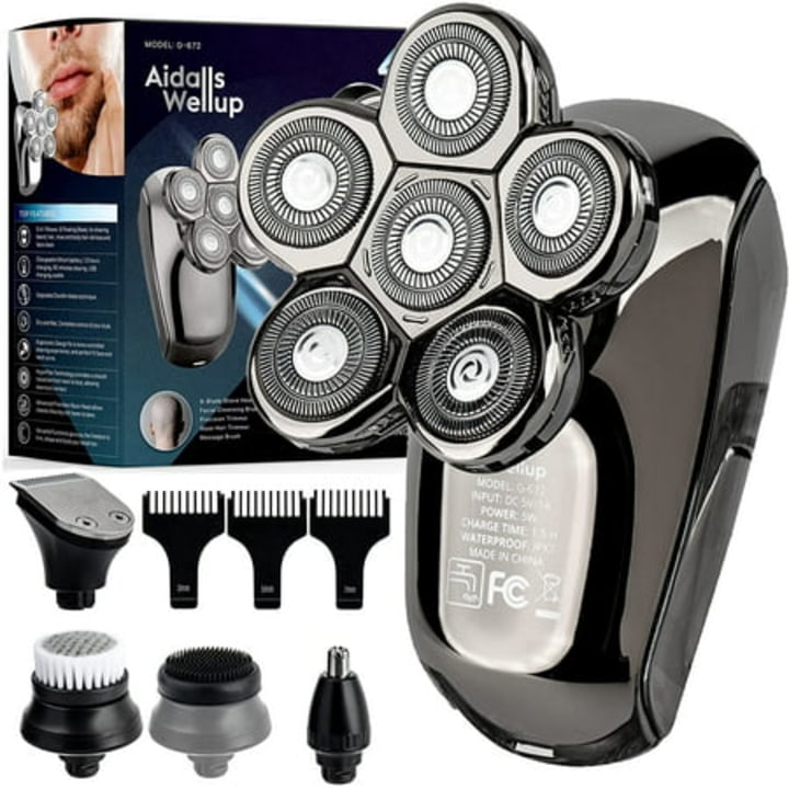 AidallsWellup 5-in-1 Electric Head Shaver