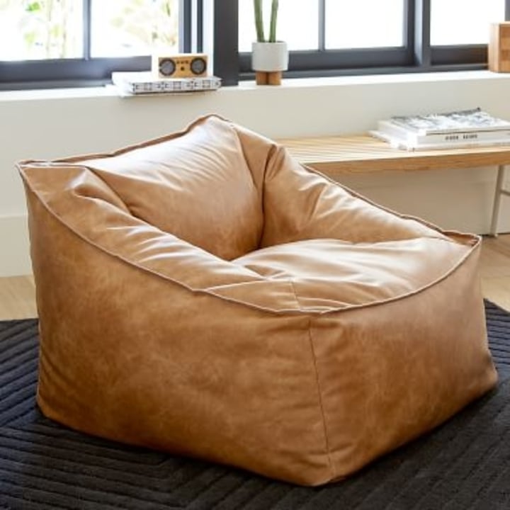 Pottery Barn Leather Modern Lounger