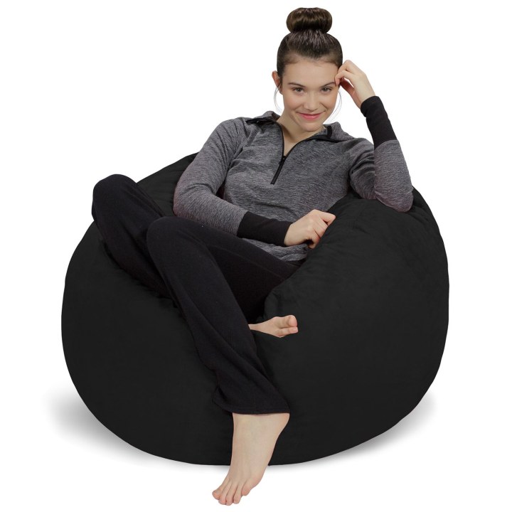 Sofa Sack - Plush, Ultra Soft Bean Bag Chair - Memory Foam Bean Bag Chair with Microsuede Cover - Stuffed Foam Filled Furniture and Accessories for Dorm Room - Charcoal 3&#039;