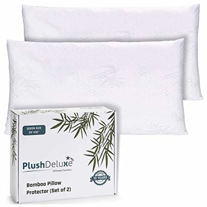 PlushDeluxe Premium Bamboo Standard Pillow Protector