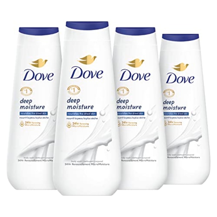 Dove Deep Moisture Body Wash For Dry Skin Moisturizing Body Wash Transforms Even The Driest Skin In One Shower 22 Fl Oz (Pack of 4)