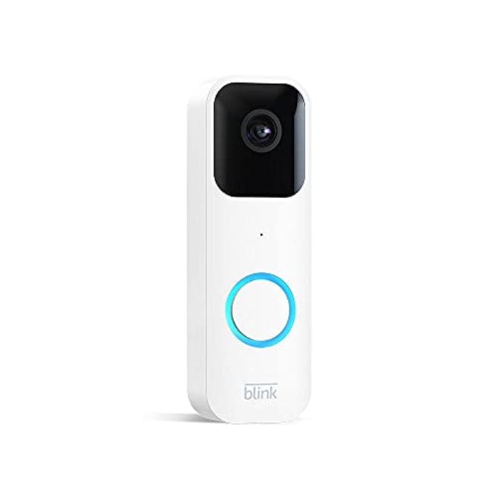 Blink Video Doorbell | Two-way audio, HD video, motion and chime app alerts, and Alexa enabled -- wired or wire-free (White)