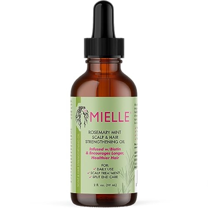 Mielle Organics Rosemary Mint Scalp &amp; Hair Strengthening Oil With Biotin &amp; Essential Oils, Nourishing Treatment for Split Ends and Dry Scalp for All Hair Types, 2-Fluid Ounces