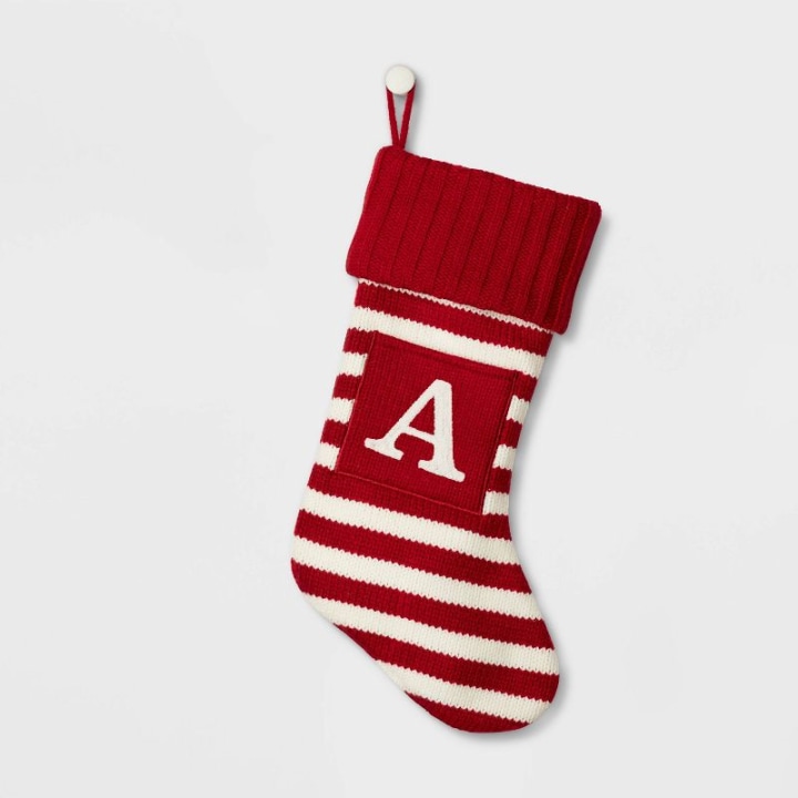 Knit Striped Monogram Christmas Stocking - Wondershop(TM)
