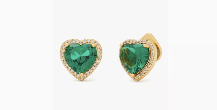 Pave Heart Studs 