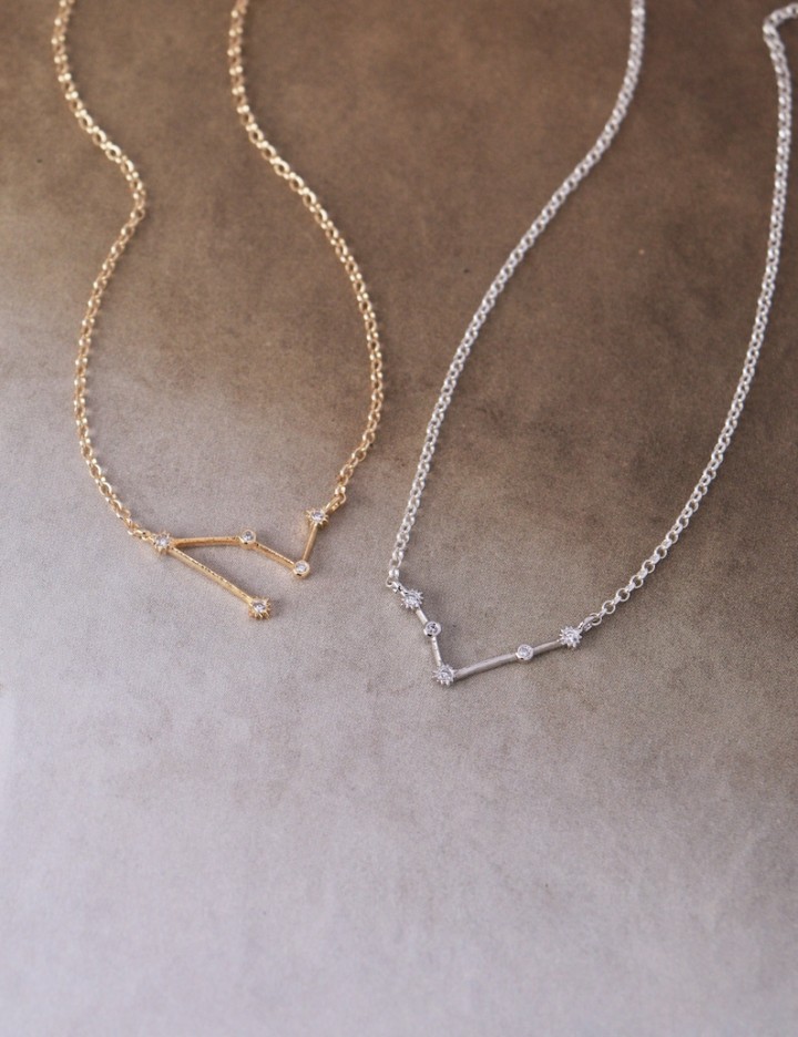 Zodiac Constellation Necklace NZ1 o Horoscope Necklace, Celestial, Capricorn Aquarius Gemini Leo Virgo Libra Scorpio, Gift For Her