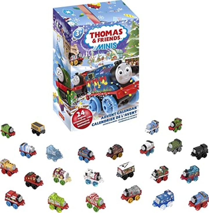 Thomas &amp; Friends MINIS Advent Calendar 2023, Christmas Gift, 24 Miniature Toy Trains and Vehicles for Preschool Kids