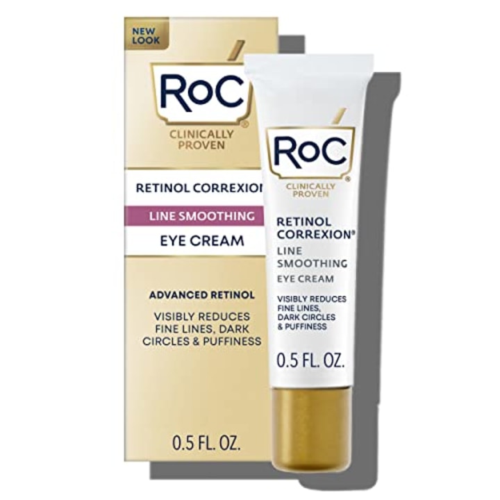 RoC Retinol Correxion Under Eye Cream for Dark Circles &amp; Puffiness, Daily Wrinkle Cream, Anti Aging Line Smoothing Skin Care Treatment 0.5 oz (Packaging May Vary)