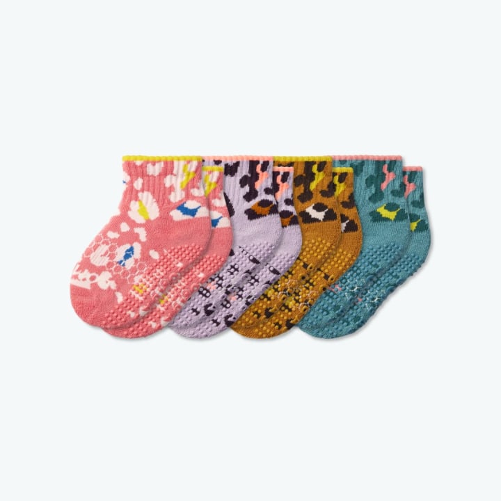 Toddler Wild Wear Gripper Calf Sock 4-Pack