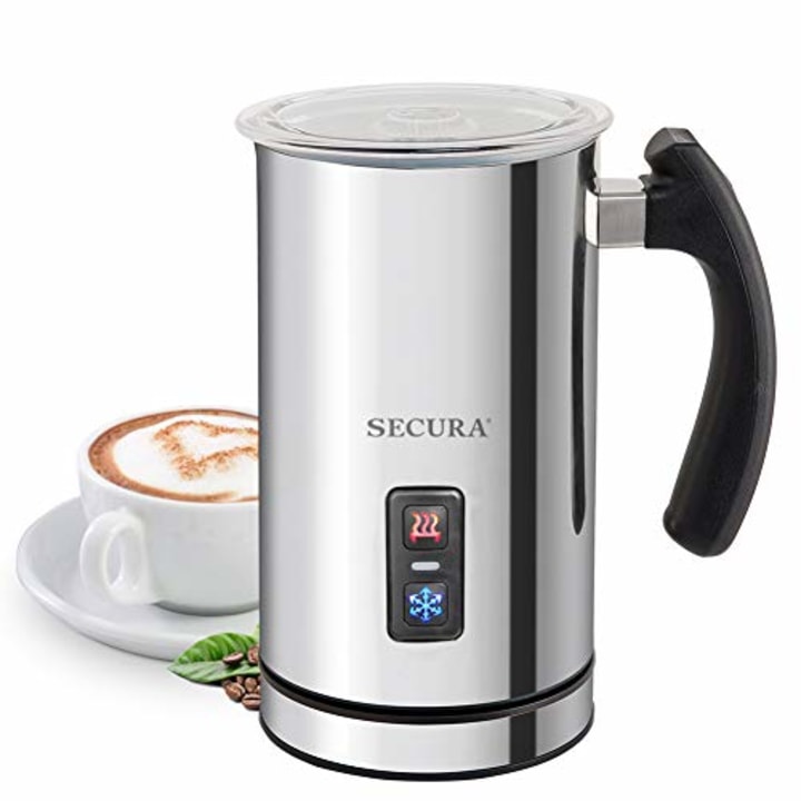 Secura Electric Milk Frother, Automatic Milk Steamer Warm or Cold Foam Maker for Coffee, Cappuccino, Latte, Stainless Steel Milk Warmer with Strix Temperature Controls