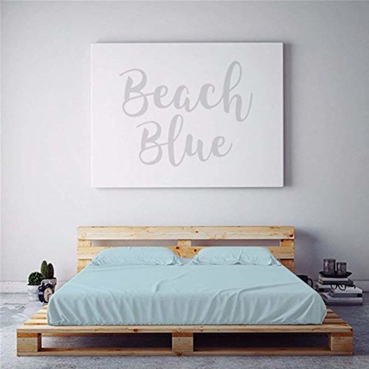 PeachSkinSheets Night Sweats: The Original Moisture Wicking, 1500tc Soft Queen Sheet Set Beach Blue