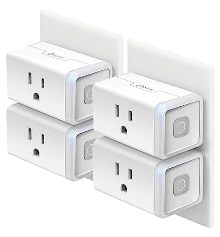 Kasa Smart Plug HS103P4, Smart Home Wi-Fi Outlet Works with Alexa, Echo, Google Home &amp; IFTTT, No Hub Required, Remote Control, 15 Amp, UL Certified, 4-Pack, White
