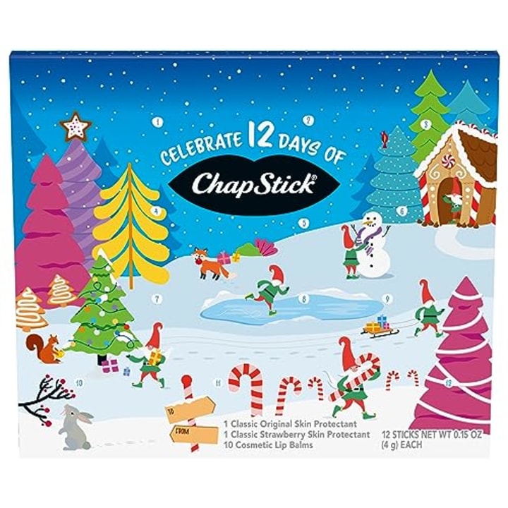 12 Days of ChapStick Holiday Advent Calendar Lip Balm Gift Set, Lip Care - 12 Count (Pack of 1)