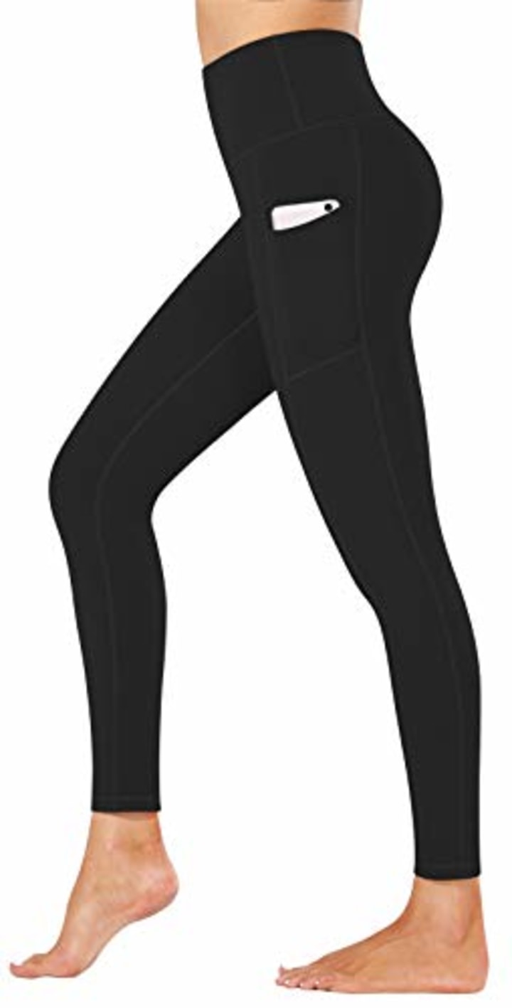 PHISOCKAT 2 Pieces High Waist Yoga Pants with Pockets for Women Medium