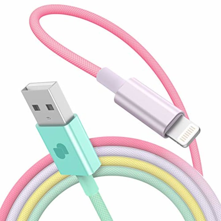 UMETRAVEL Lightning Cable MFi Certified iPhone Charger Cable Nylon Braided Charging Cord Lightning to USB A Cable for iPhone and More 3.3ft (Rainbow)