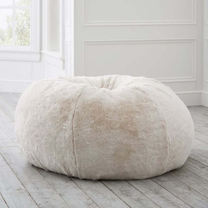 Pottery Barn Teen Ivory Polar Bear Faux-Fur Bean Bag Chair