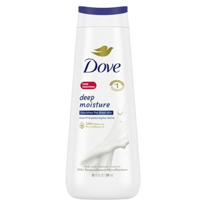 Dove Body Wash Cleanser for All Skin Types Deep Moisture Effectively Washes Away Bacteria While Nourishing Your Skin 22 oz 4 count