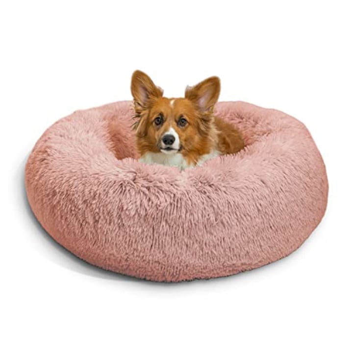 The Original Calming Donut Dog Bed in Shag Fur