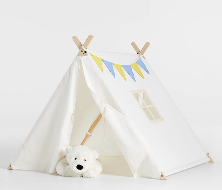 Ivory Collapsible Canvas Play Tent