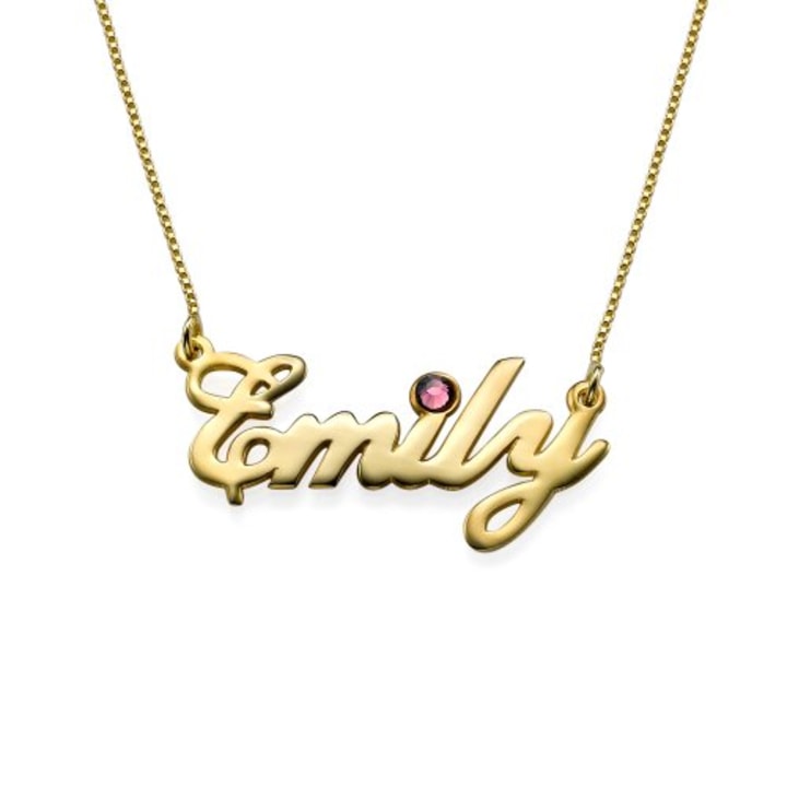 MyNameNecklace Personalized Name Necklace Made with Swarovski Birthstone