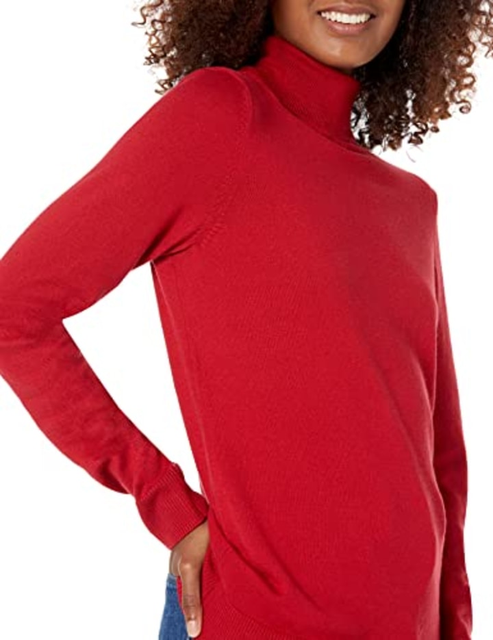 Essentials Women's Classic-Fit Lightweight Long-Sleeve Turtleneck  Sweater (Available in Plus Size)