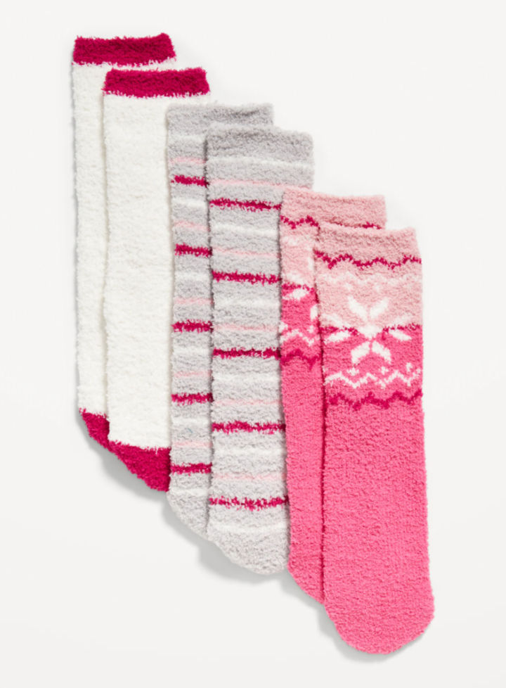 Bestag 5 Pairs Fuzzy Slipper Socks for Women Fluffy Warm Non Slip