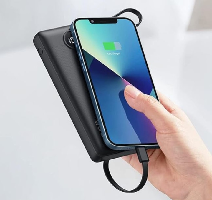 Portable Charger with Built-In Cable 