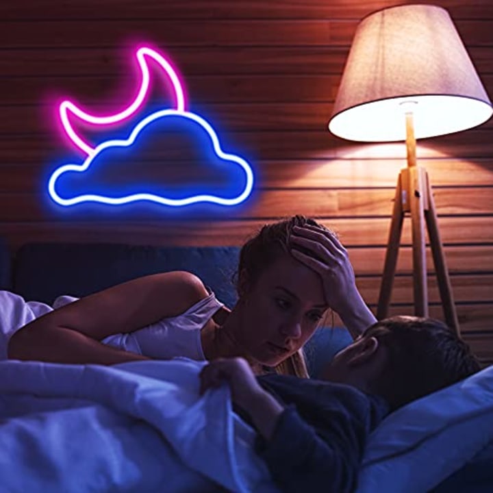 JTLMEEN Neon Sign, Cloud and Moon Led Neon Light, Neon Lights Sign for Wall Decor USB Powered Led Neon Signs for Bedroom Kids Room Wedding Party Decoration