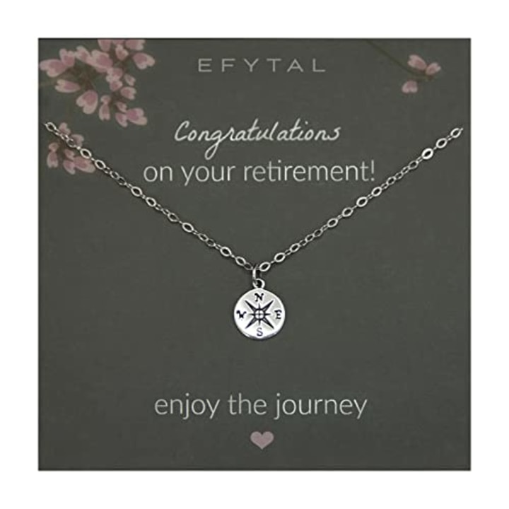 Sterling Silver Retirement Compass Necklace