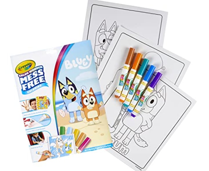 Crayola Bluey Color Wonder Coloring Book Pages &amp; Markers, Mess Free Coloring, 18 Pages, Gift