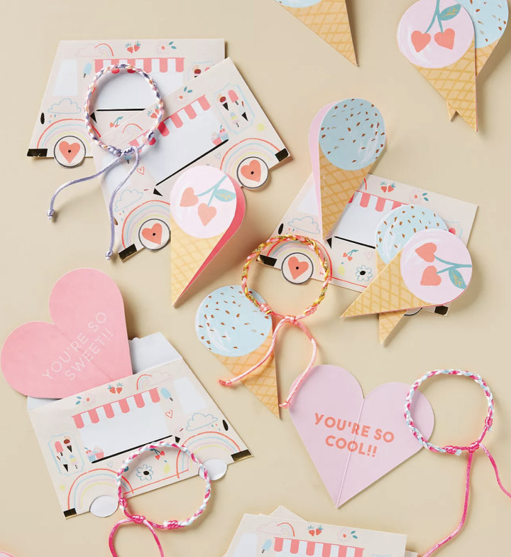  Kids Valentine Cards, Personalized Valentine Cards, Valentine's  Day Candy Hearts Cards, Custom Valentines Cards (Set), Classroom Exchange  Cards with Envelopes : Handmade Products
