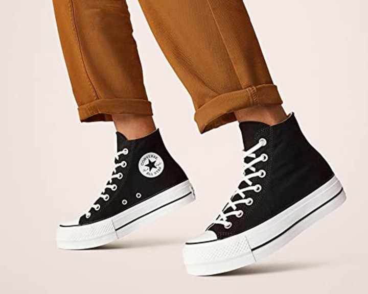Converse Women&#039;s Chuck Taylor All Star Lift High Top Sneakers, Black/White/White, 5 Medium US
