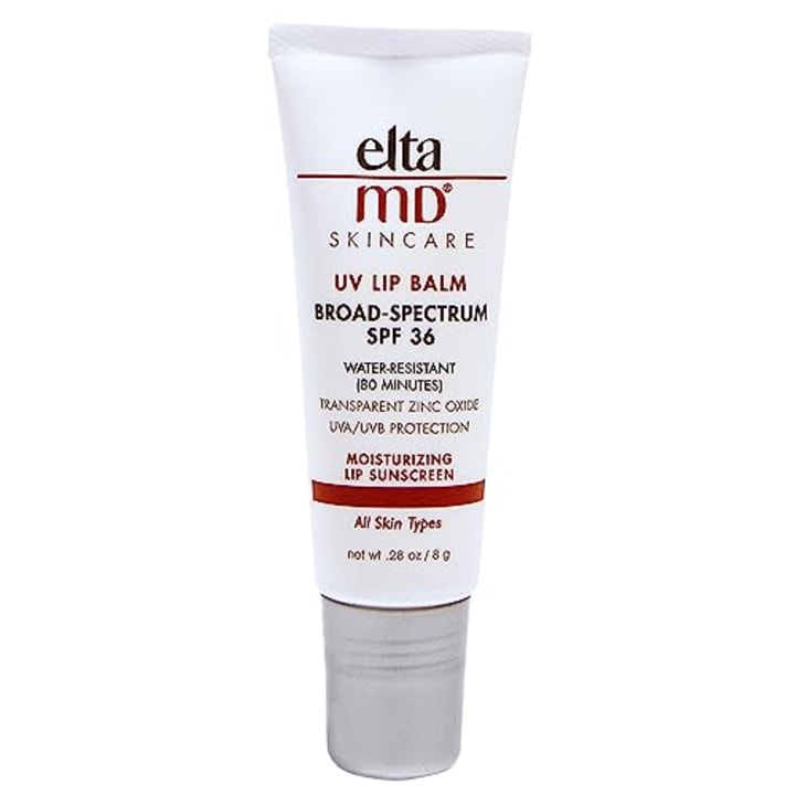 EltaMD UV Lip Balm Sunscreen, SPF 36 Sunscreen Lip Balm with SPF, Moisturizes and Protects Dry Cracked Lips, Water Resistant up to 80 Minutes, Transparent Zinc Oxide Lip Sunscreen, 0.28 Tube