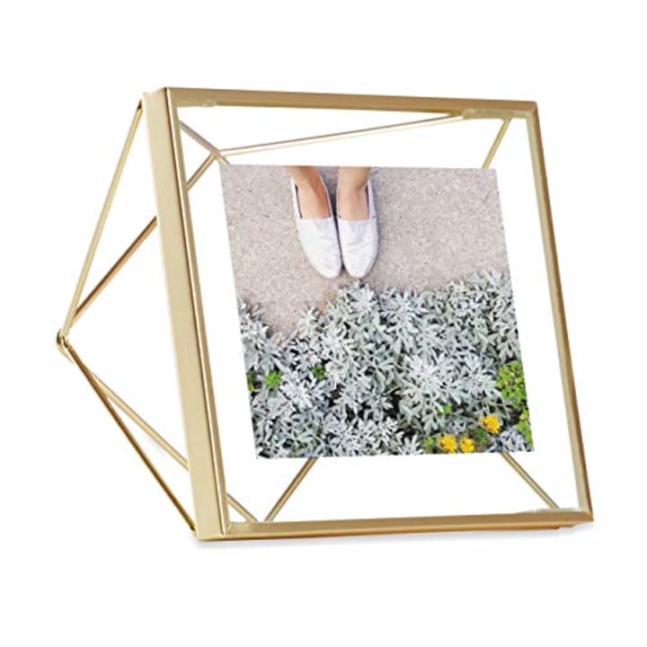 Umbra Picture Frame for Desktop or Wall, Holds One, 4 by 4-Inch, Brass